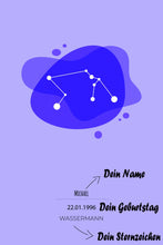 Lade das Bild in den Galerie-Viewer, Sternzeichen - Wassermann - printylife.de