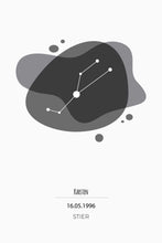 Lade das Bild in den Galerie-Viewer, Sternzeichen - Stier (Schwarz-Weiß) - printylife.de
