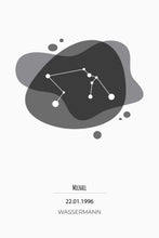 Lade das Bild in den Galerie-Viewer, Sternzeichen - Wassermann (Schwarz-Weiß) - printylife.de