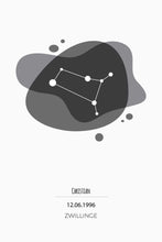 Lade das Bild in den Galerie-Viewer, Sternzeichen - Zwillinge (Schwarz-Weiß) - printylife.de