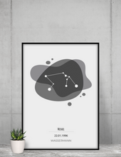 Lade das Bild in den Galerie-Viewer, Sternzeichen - Wassermann (Schwarz-Weiß) - printylife.de