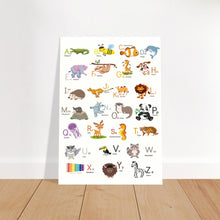 Lade das Bild in den Galerie-Viewer, ABC Poster Tieralphabet Buchstabenposter/ Geschenk zur Einschulung/ Kinderzimmer Deko - Druck/ Illustration/ Wandkunst - nur Druck - printylife.de
