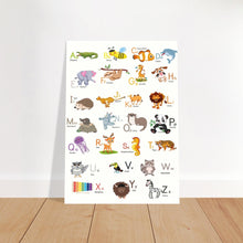 Lade das Bild in den Galerie-Viewer, ABC Poster Tieralphabet Buchstabenposter/ Geschenk zur Einschulung/ Kinderzimmer Deko - Druck/ Illustration/ Wandkunst - nur Druck - printylife.de
