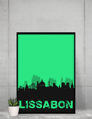 Lissabon - City Skyline - printylife.de